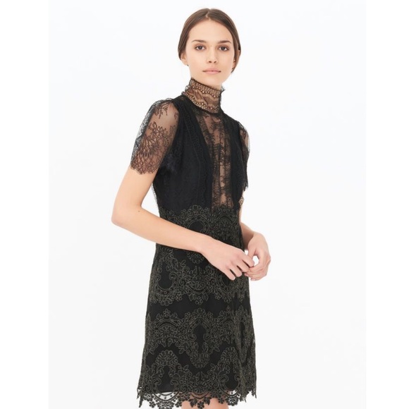 Sandro “Poetry” black lace mini dress 1 (US S) - Picture 3 of 10